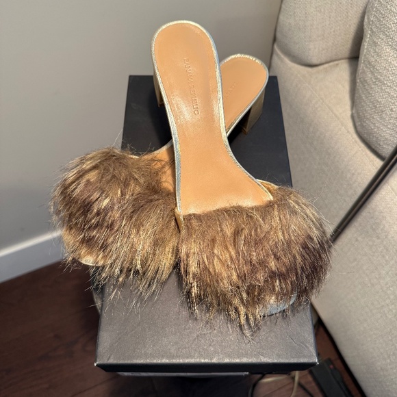 Banana Republic Shoes - Banana Republic Faux Fur Mid-Heel Slide Size 8.5